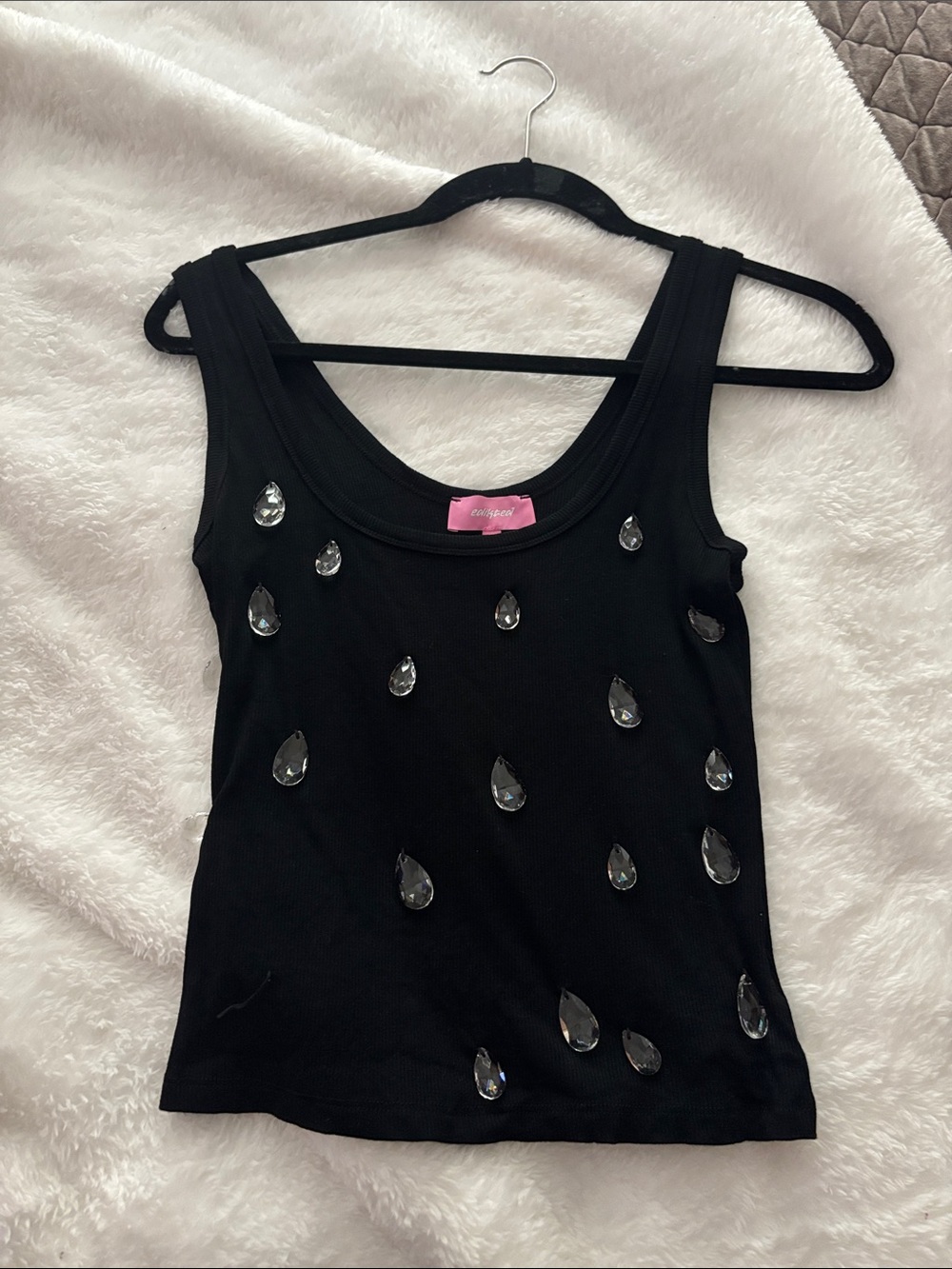 Edikted Black Embellished Tank Top